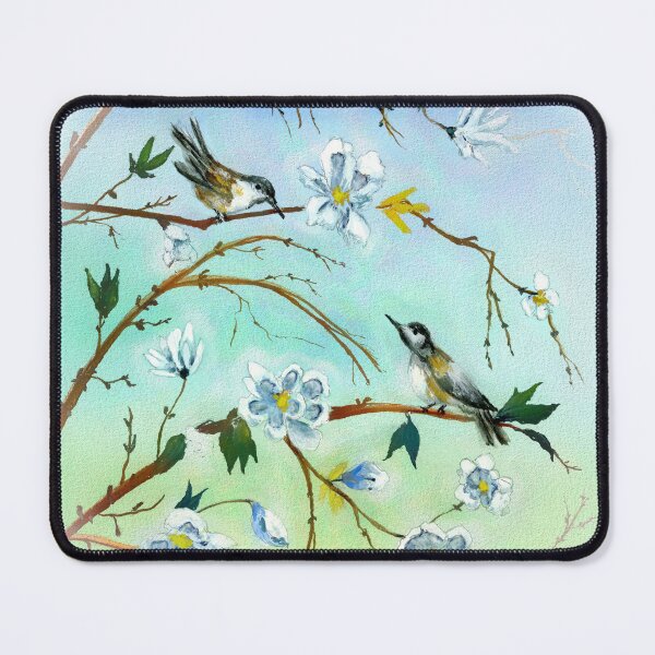 Item preview, Two Spring Birds and White Flowers designed and sold by 1Lbrody1.