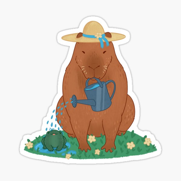 Capybara and frog Sticker