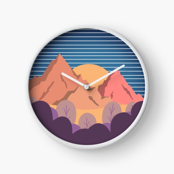 Sunrise By The Mountains Summer Landscape Clock