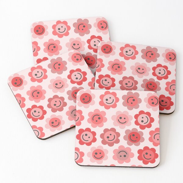 Item preview, Pinker Pink Flower Happy Faces designed and sold by gray-cat.