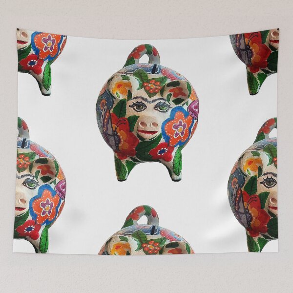 Item preview, The flowery pig designed and sold by Madalena Lobao-Tello.