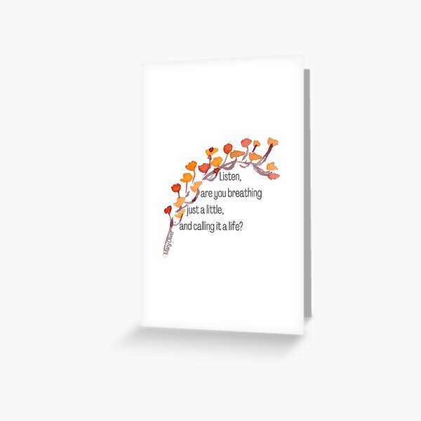 Item preview, Breathing | Mary Oliver designed and sold by ArtistVenus.