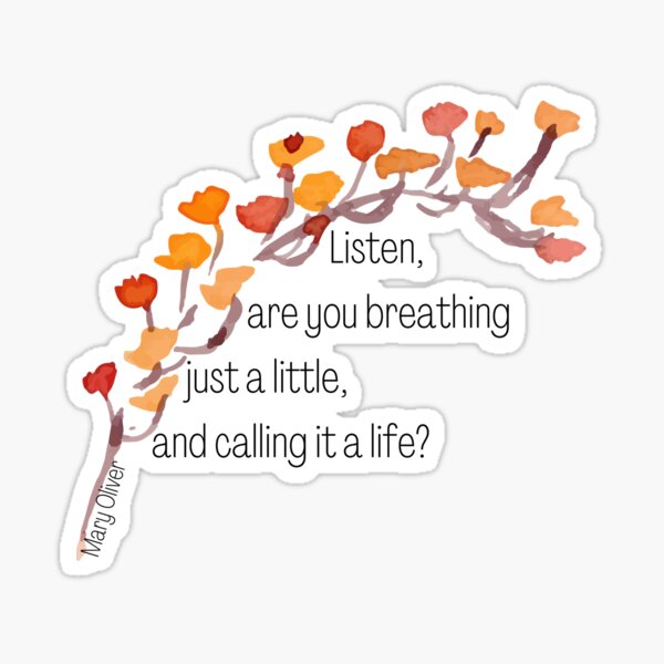 Item preview, Breathing | Mary Oliver designed and sold by ArtistVenus.