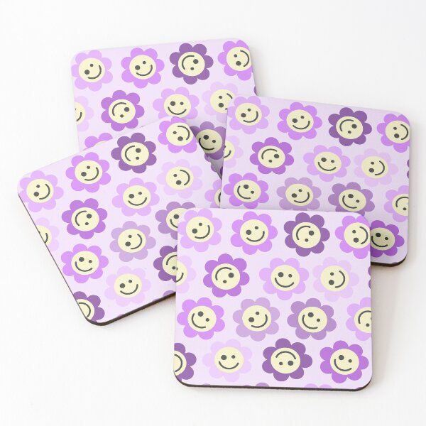 Item preview, Purple Flower Happy Faces designed and sold by gray-cat.