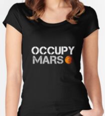 elon musk occupy mars Women's Fitted Scoop T-Shirt