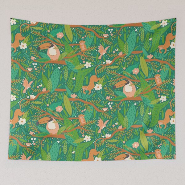 Item preview, Joyful Jungle - Green designed and sold by latheandquill.