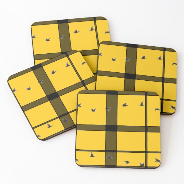 Item preview, Gold Plaid with Birds designed and sold by OBXLisaArt.