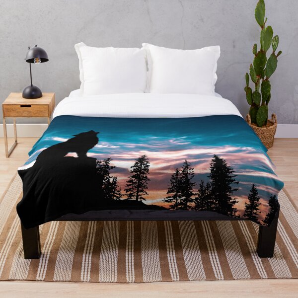 Item preview, Summer Sunset Wolf Howl Left Square designed and sold by MMwolfdogden.