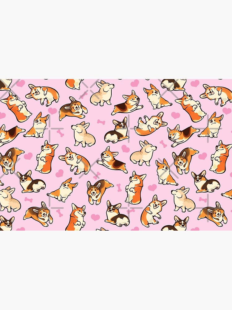 Lovey corgis in pink by Colordrilos