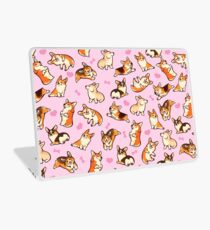 Lovey corgis in pink Laptop Skin