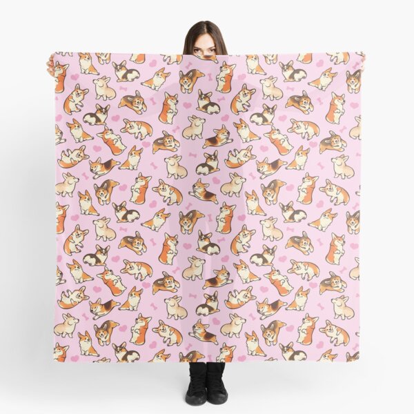 Lovey corgis in pink Scarf
