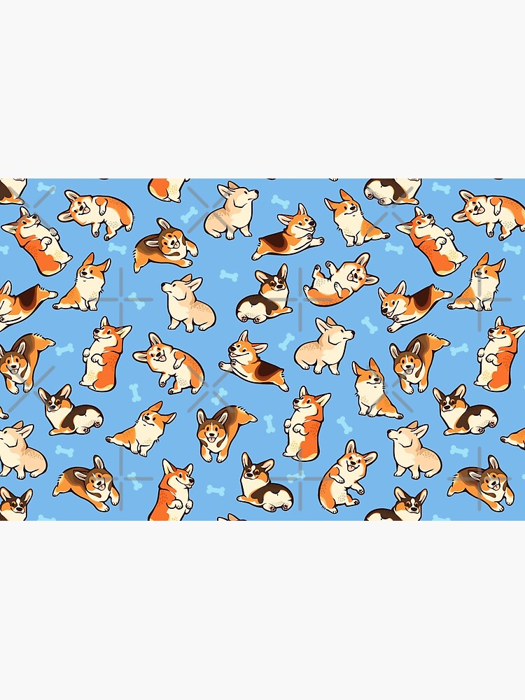 Jolly corgis in blue by Colordrilos