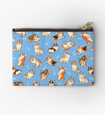 Jolly corgis en bleu Pochette