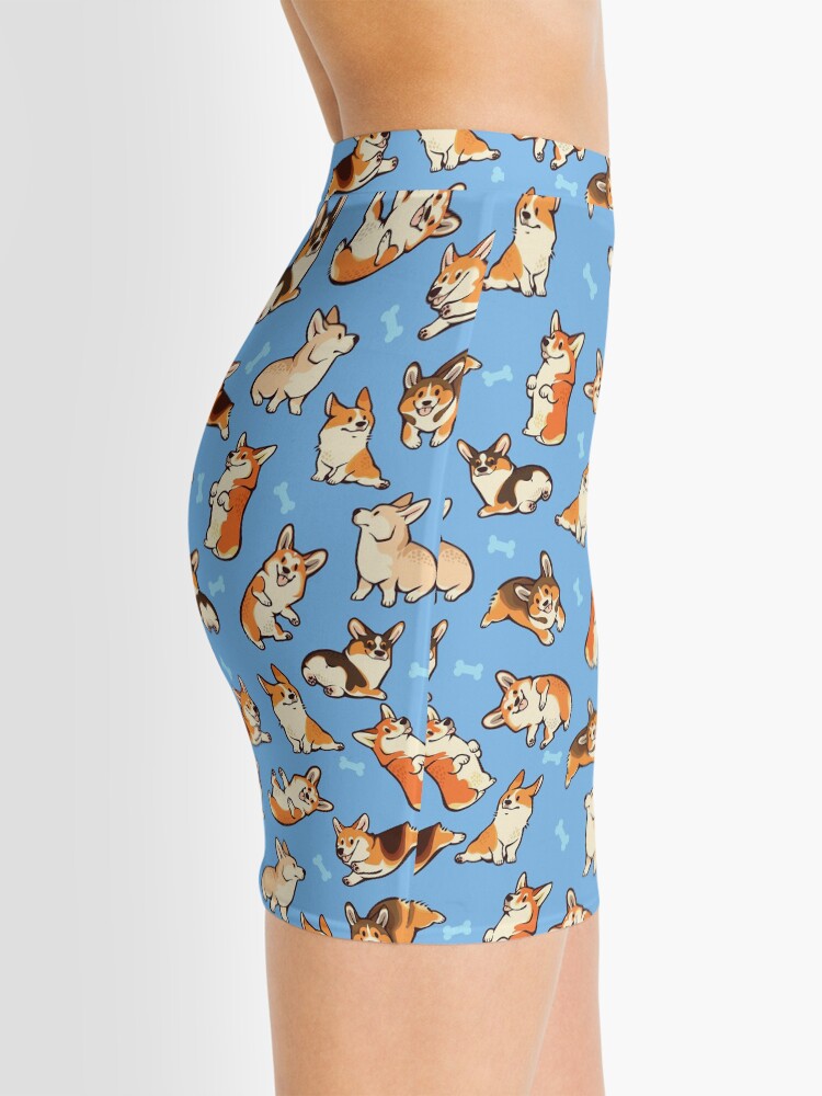 Alternate view of Jolly corgis in blue Mini Skirt
