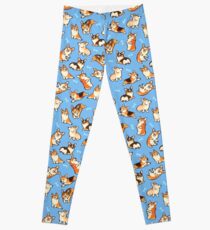 Jolly Corgis in blau Leggings