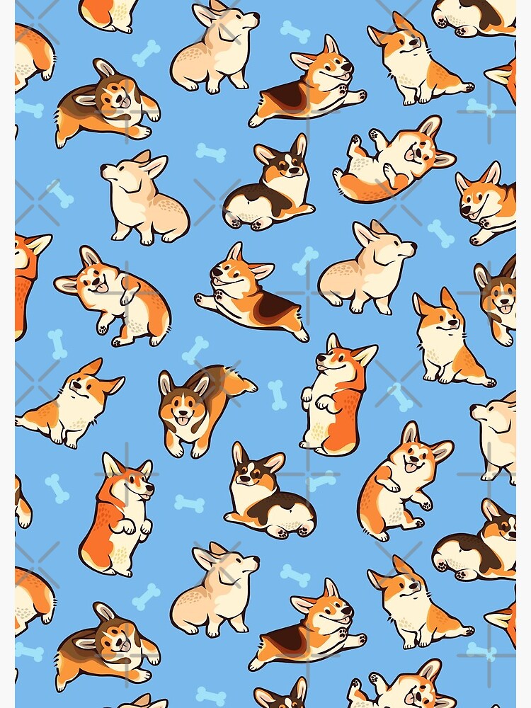 Jolly corgis in green Zipper Pouch for Sale by Colordrilos