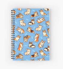 Jolly corgis in blue Spiral Notebook