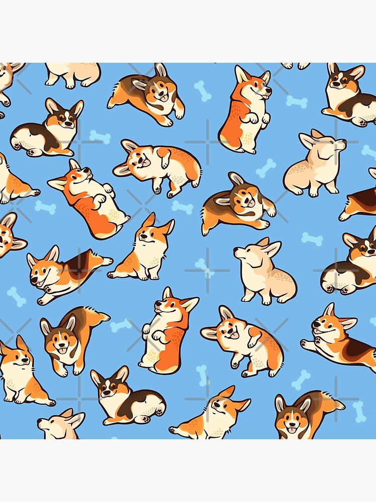 Jolly corgis in blue by Colordrilos