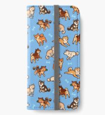 shibes in light blue iPhone Wallet/Case/Skin