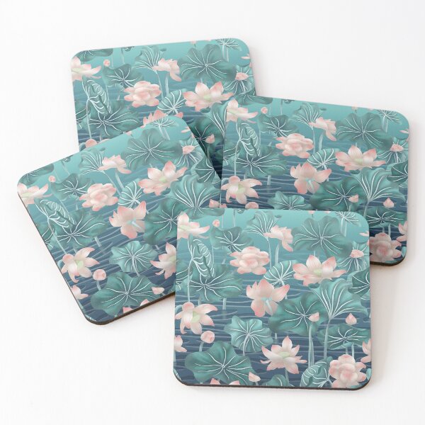 Item preview, Sacred lotus flowers clustered in a pond designed and sold by AliciaDiamond.