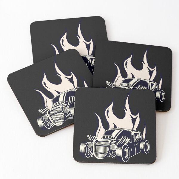 Item preview, Vintage Retro Old School V8 Rat Rod Flames Hot Rod Fast Cars designed and sold by CattlettArt.