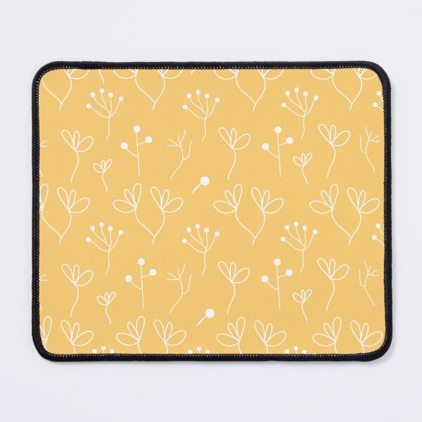 Item preview, Abstract White Flowers and Stems On Mango Background designed and sold by burbankdesigns.