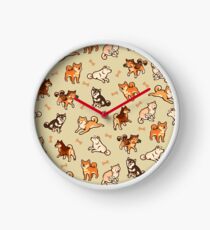 shibes in cream Clock