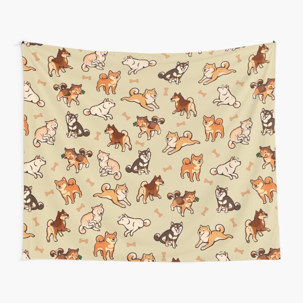 shibes in cream Tapestry