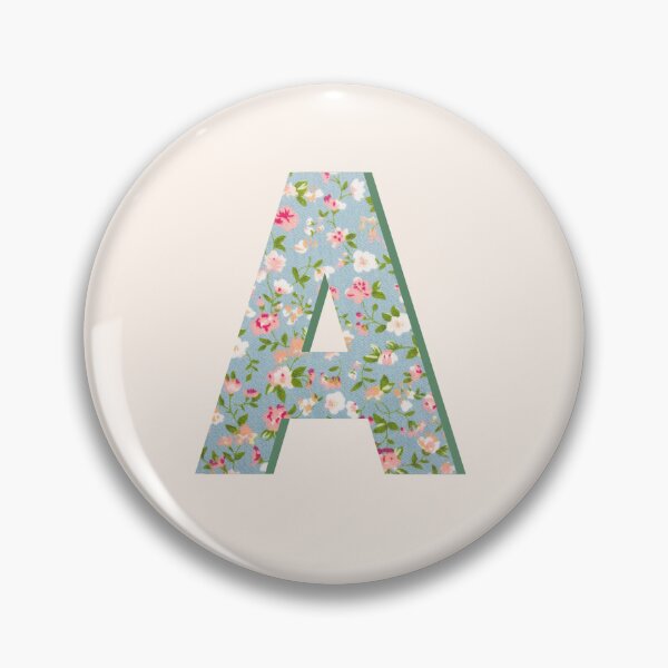 Item preview, Letter A Initial Blue Floral Print designed and sold by Thatgirlemu.