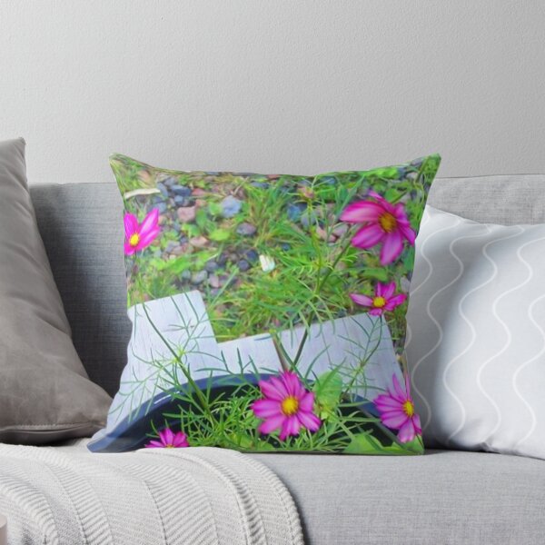 Item preview, Pink Cosmos Flowers in a Pot on my Steps. :D designed and sold by DianeBP.