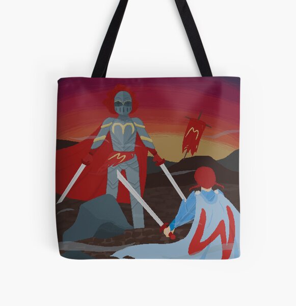 A clown Versus A Girl All Over Print Tote Bag