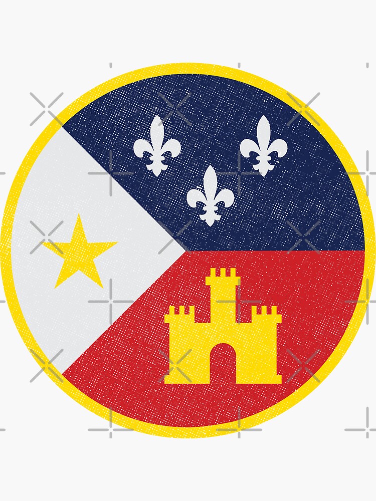 "Acadiana (Cajun Country) Flag Roundel [distressed]" Sticker for Sale