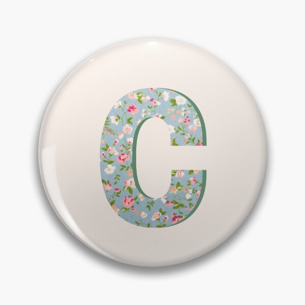 Item preview, Letter C Initial Blue Floral Print designed and sold by Thatgirlemu.