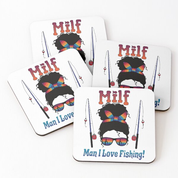 Item preview, MILF, Man I Love Fishing, Messy Hair Bun Colorful Vintage Sunset Sunglasses designed and sold by Jmgold87.