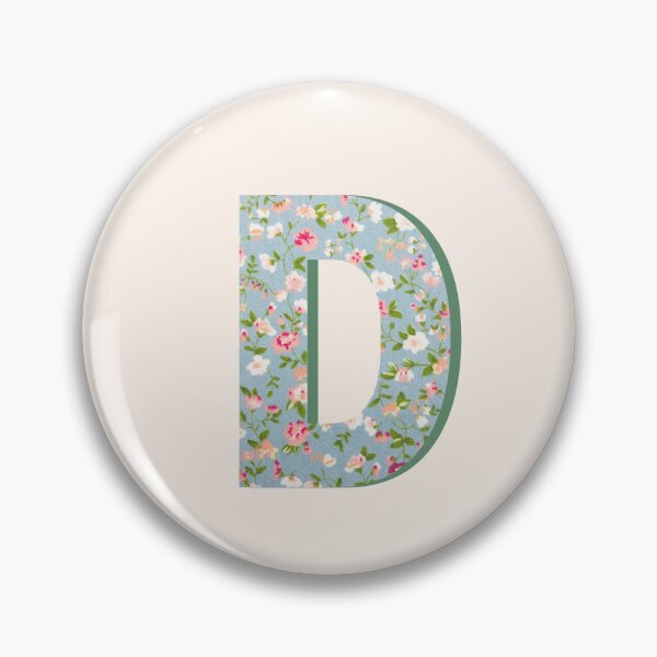 Item preview, Letter D Initial Blue Floral Print designed and sold by Thatgirlemu.
