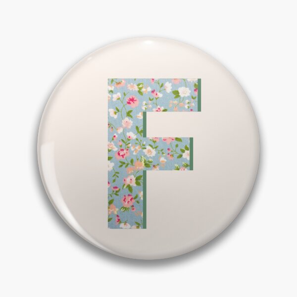 Item preview, Letter F Initial Blue Floral Print designed and sold by Thatgirlemu.