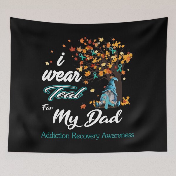 Item preview, Addiction Recovery Awareness Ribbon Tree I Wear Teal For My Dad designed and sold by Hatjar.