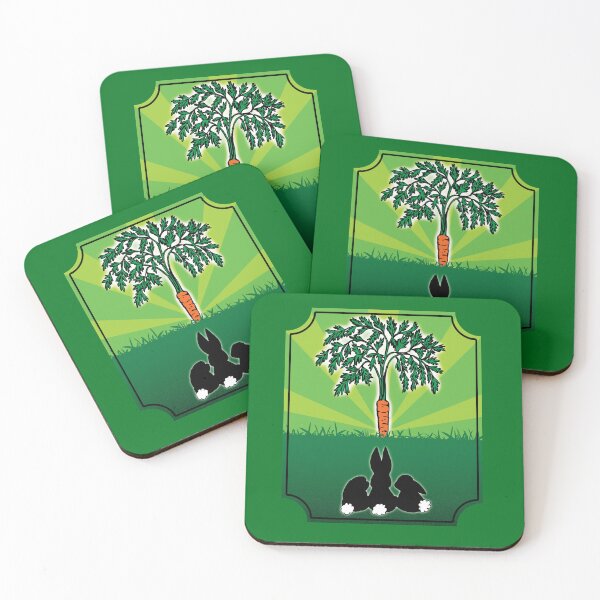 Item preview, Three Bunnies Ponder the Great Carrot Cute Rabbit Retro Art designed and sold by CRHPOD20.