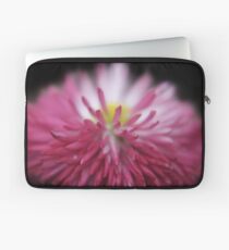 flowers on black - Bellis close-up Laptop Sleeve