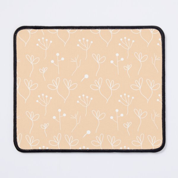 Item preview, Abstract White Flowers and Stems On Peach Color Background designed and sold by burbankdesigns.