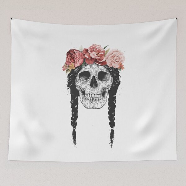Item preview, Skull with floral crown designed and sold by soltib.