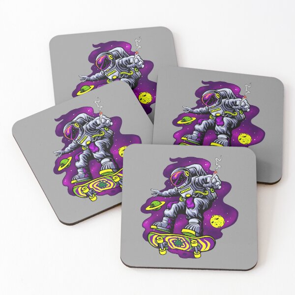 Item preview, Skateboarding Astronaut Smoking A Joint In Space 420 Stoner Design designed and sold by YomeHayin.