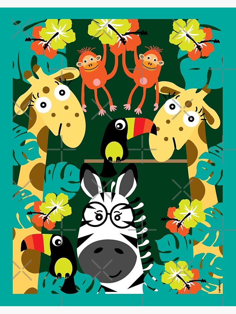 Galeriedruck for Sale mit Niedliche Kinderzimmer-Dschungel-Tier-Dekoration  – kleine Kinder-Dschungel-Themen-Geschenke – as-Dschungel von  happygiftideas