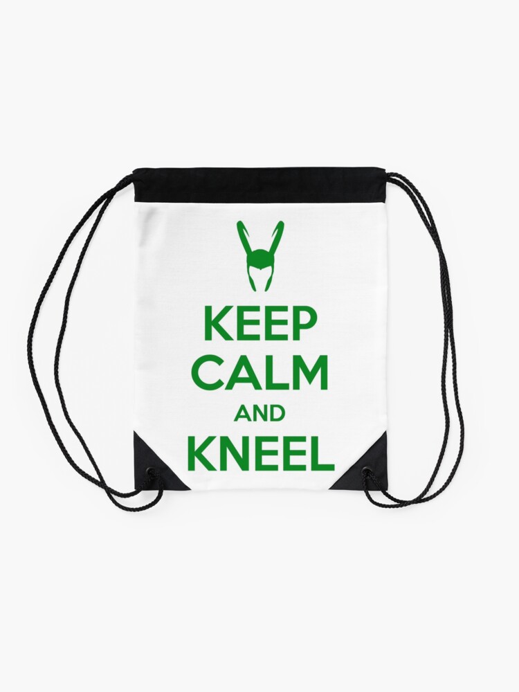 Alternate view of Keep Calm and Kneel Drawstring Bag