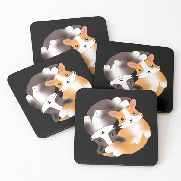 Item preview, Kawaii Aesthetic Yin Yang Corgi Balance Symbol designed and sold by The-Goods.