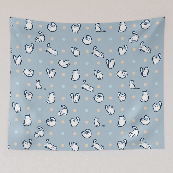 Item preview, Playful Cats on blue designed and sold by Dominiquevari.