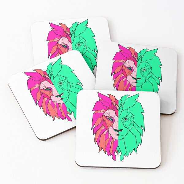 Item preview, Pink and Green Lion Head Design designed and sold by MyMemoriesArts.