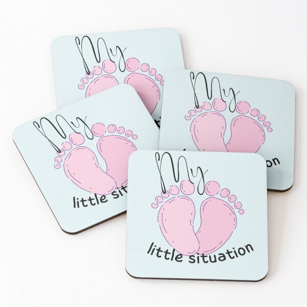 Item preview, My Little Situation Pink Baby Feet cute T shirt design new mom for gender reveal.  designed and sold by tranquilbeach.