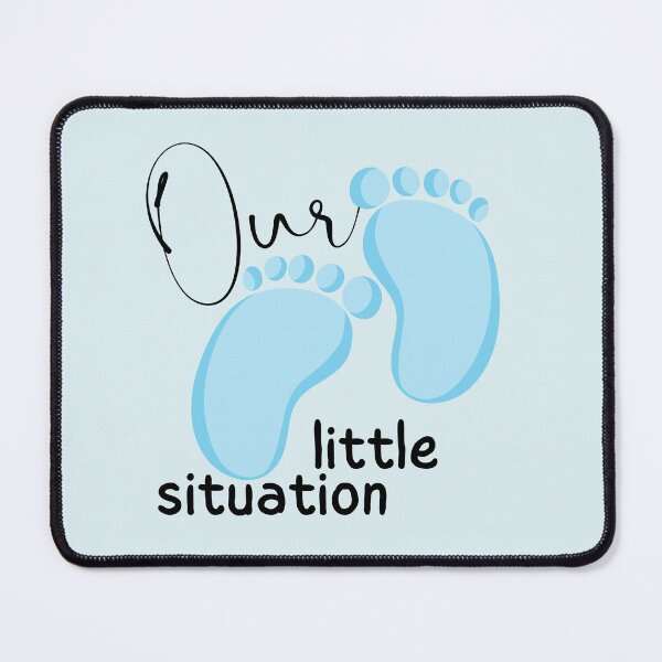 Item preview, Our Little Situation Blue Baby Feet cute T shirt design new mom for gender reveal.  designed and sold by tranquilbeach.