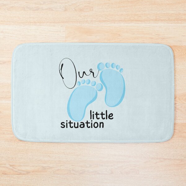Item preview, Our Little Situation Blue Baby Feet cute T shirt design new mom for gender reveal.  designed and sold by tranquilbeach.